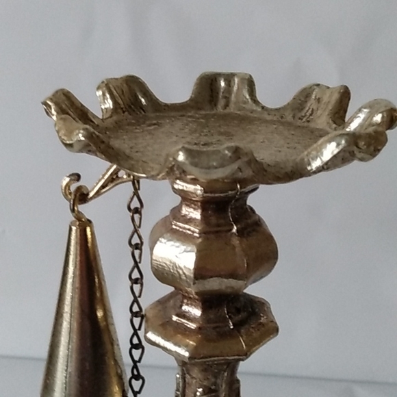 Dilly MFG Co Vintage gilded metal and marble pillar candleholders - Picture 6 of 16